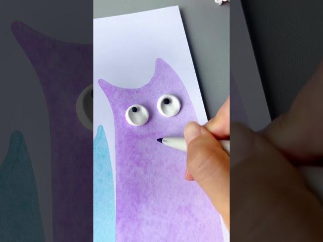 Ruler drawing of kittens suitable for kindergarten children's creative painting simple and fun c