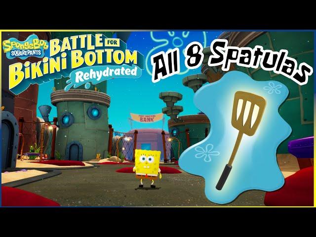 Downtown Bikini Bottom - All Golden Spatulas | SpongeBob Battle for Bikini Bottom - Rehydrated