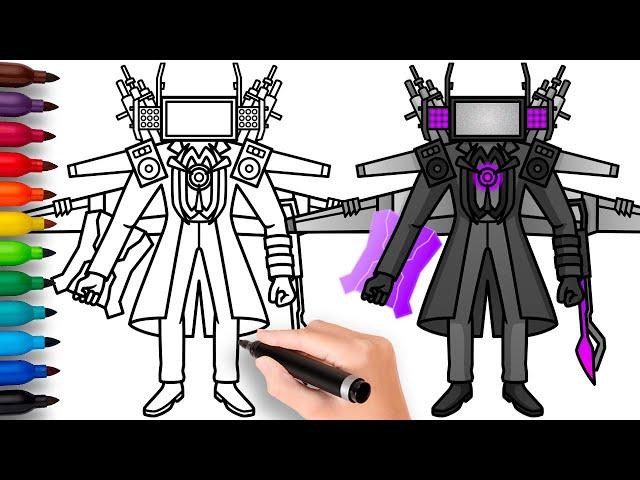 HOW TO DRAW TITAN TV MAN UPGRADED | Skibidi Toilet - Easy Step by Step Drawing