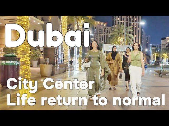 Dubai  Night City Center, Downtown Return to normal after Apocalyptic Flood [4K] Walking Tour