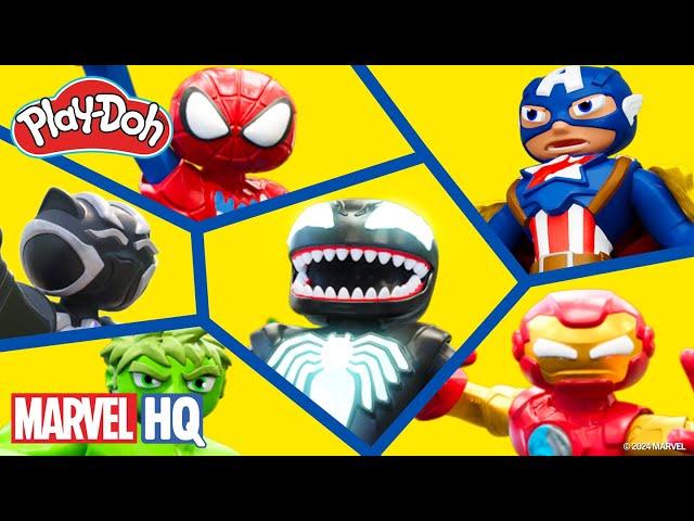 The Avengers Assemble Against Venom Compilation | Play-Doh Marvel: DOH-ified Action