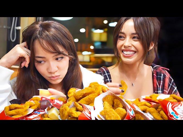 We Try to Eat 100 Chicken Nuggets CHALLENGE w/ Valkyrae