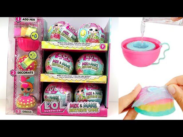 LOL Surprise Dolls Mix & Make Birthday Cake - Slime Like Molded Dresses