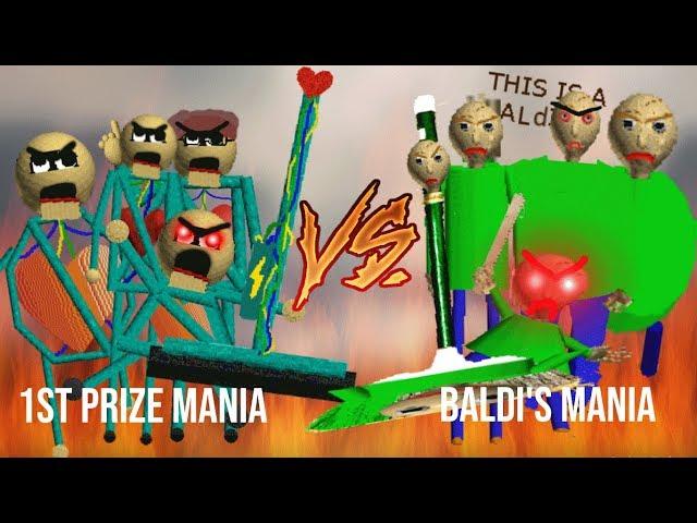 Reach Angry | 1st Prize Mania Vs Baldi's Mania (Super Fast Mode) [Baldi's Basics Mod]