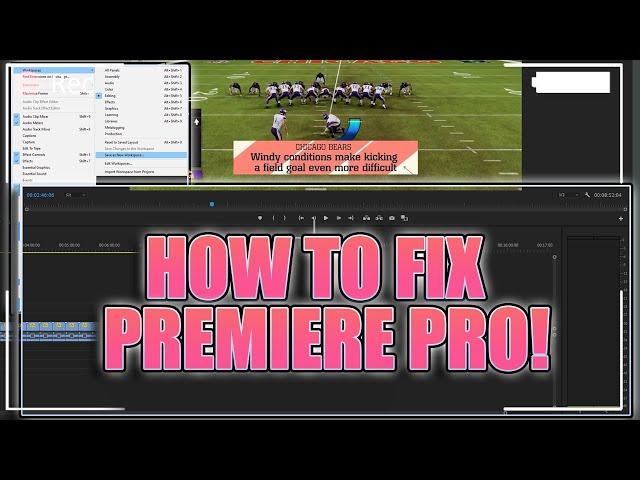 HOW TO FIX PREMIERE PRO TIMELINE FREEZING! PLAYBACK FROZEN!