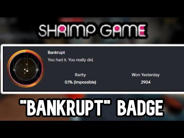 Roblox: Shrimp Game - How to Get "Bankrupt" Badge (Secret Badge)