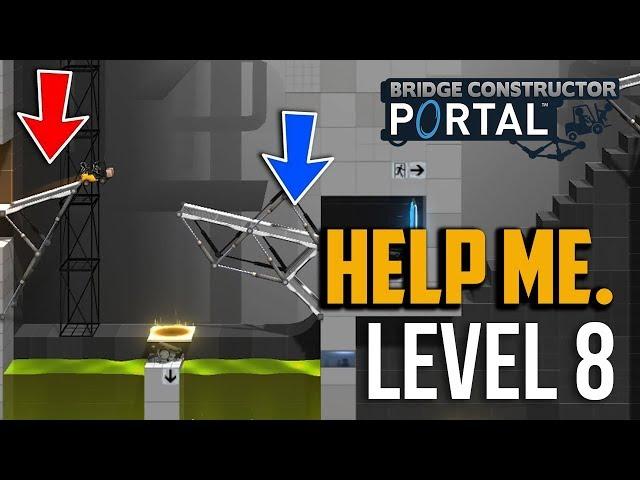 Bridge Constructor Portal : Level 8 Puzzle Solution