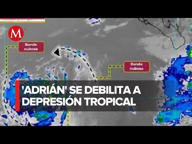 Tormenta tropical 'Adrián' se debilita tras alejarse de Baja California Sur