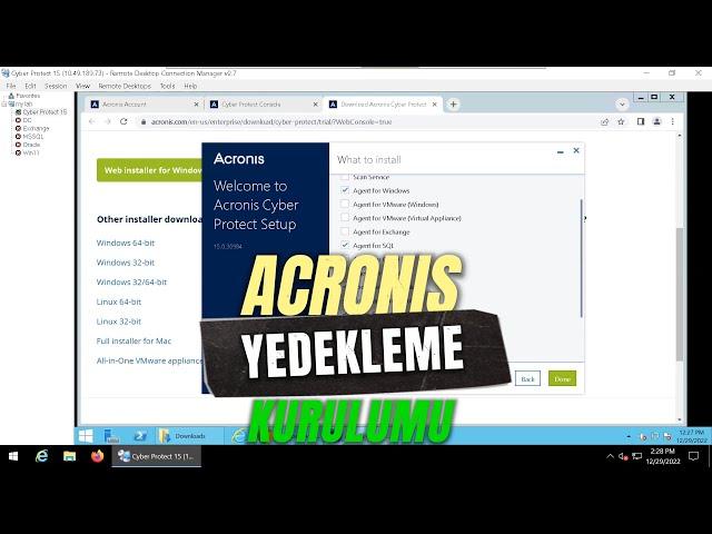 YEDEKLEME ve YÖNETİM PANELİ nasıl kurulur ? #acronis #windows #sql #vmware