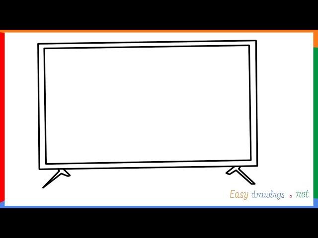 How to draw a Tv step by step for beginners