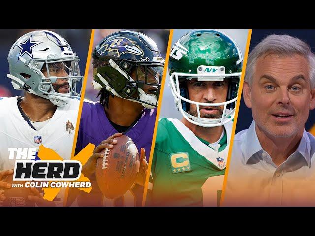 Jets vs. Patriots is ‘gigantic’ for Rodgers, Dak or Lamar under more pressure? | NFL | THE HERD