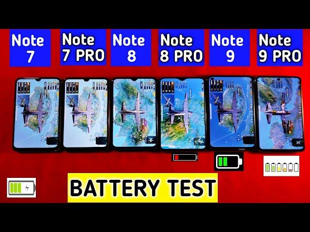 Redmi Note 9 Pro vs Redmi Note 9 vs Redmi Note 8 Pro vs Note 8 vs Note 7 Pro |  Battery Drain Test |