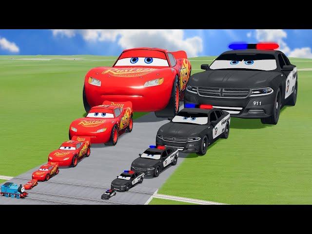 Big & Small McQueen vs Chick Hicks vs Tow Mater vs King Dinoco vs Duch Hudson - BeamNG.Drive