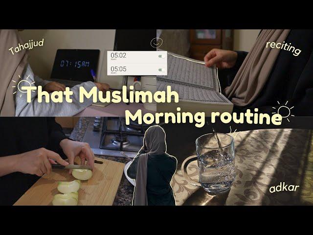 THAT MUSLIM GIRL 5:00 AM MORNING ROUTINE️ㅣTahajjud, simple, productive & realistic.