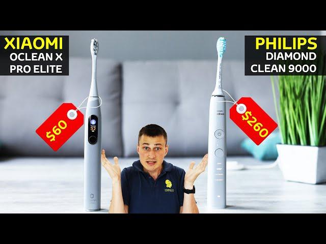 Кто круче? Xiaomi Oclean X PRO Elite за $60 или PHILIPS DiamondClean 9000 за $260. Сравнение и обзор