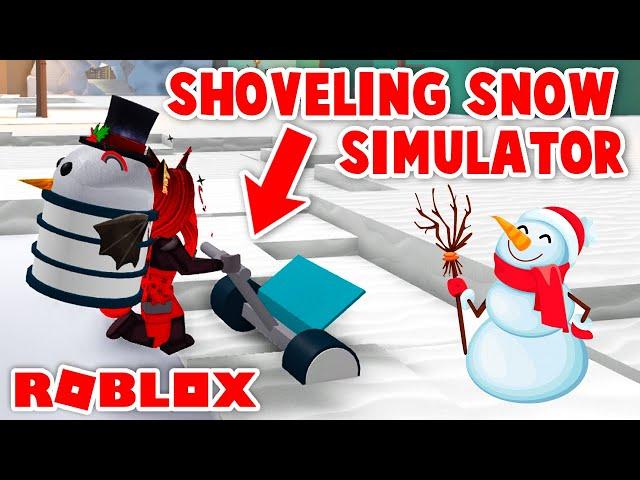 Shoveling Snow With My *NEW* Snowman Bag - Simulator Game (Roblox)