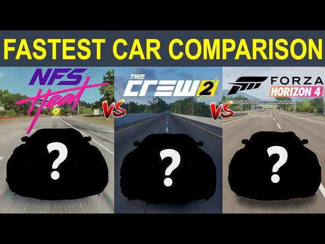 FASTEST CAR In Forza Horizon 4 vs Need For Speed Heat vs The Crew 2 l FH4, TC2, NFS Heat Comparison