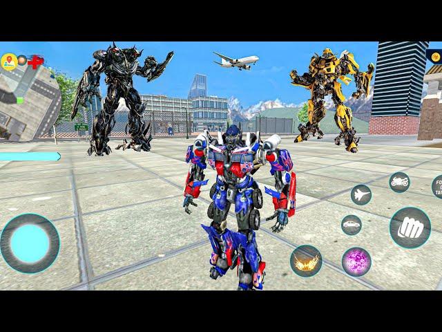 Optimus Prime Blue Truck Jet Bike Transformation Robot in 2090 - Android Gameplay