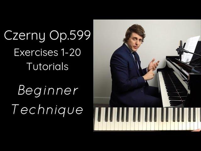 BEGINNER TECHNIQUE - Czerny Op.599 Exercises 1-20 Tutorials