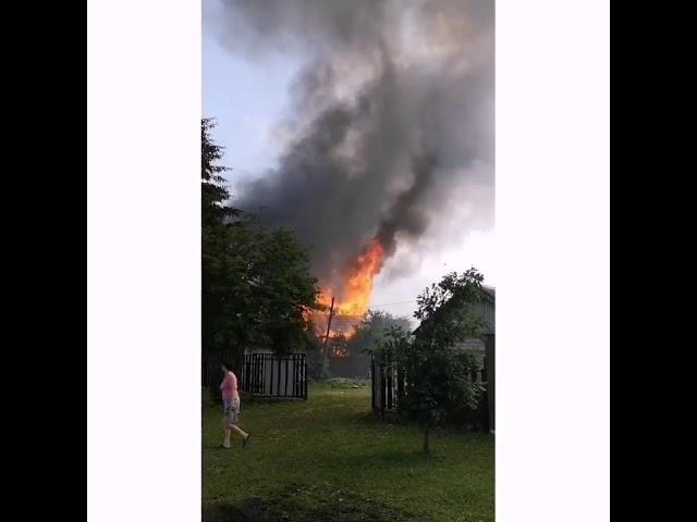 Пожар в михайловском районе, деревня Берёзово