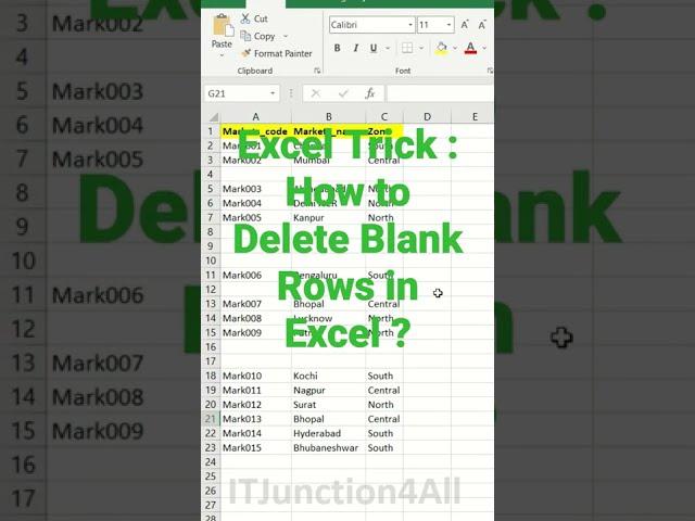 How to Delete Blank Rows in Excel ? | Excel Tips & Tricks #shorts