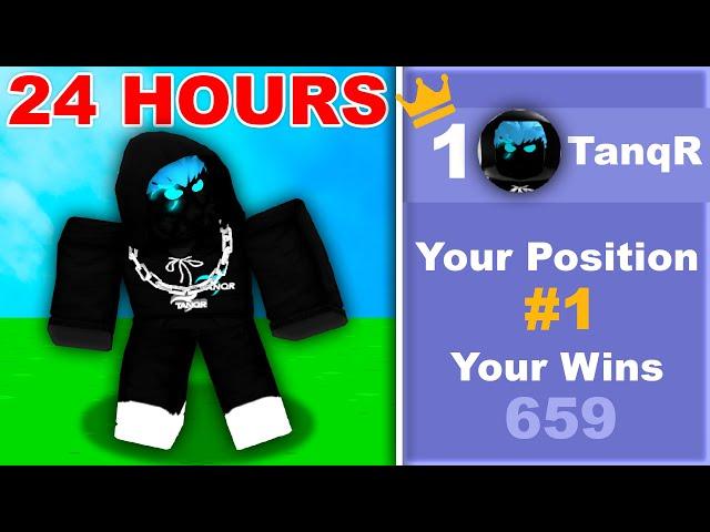 I got on the LEADERBOARD after 24 Hours in Roblox Bedwars..