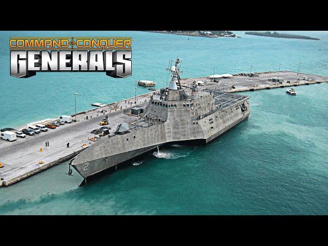 Naval USA 1 vs 3 Naval China (MOD LIGHT OF FIVE STARS) C&C Generals Zero Hour