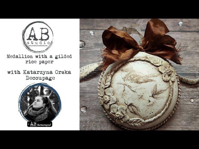 ⭐️4K TUTORIAL⭐️ 🪶Medallion with a gilded rice paper - decoupage step by step 🪶
