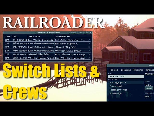 Railroader Quick Tutorial | Switch Lists And Crews