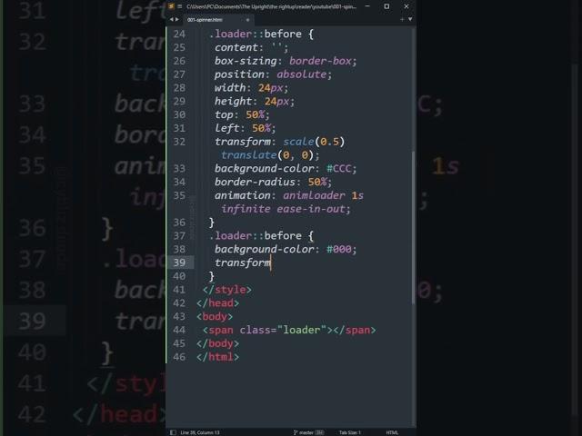 SPINNER CIRCLE | html&css | #shorts #viralvideo #trending #code #viral #coder #trend #html