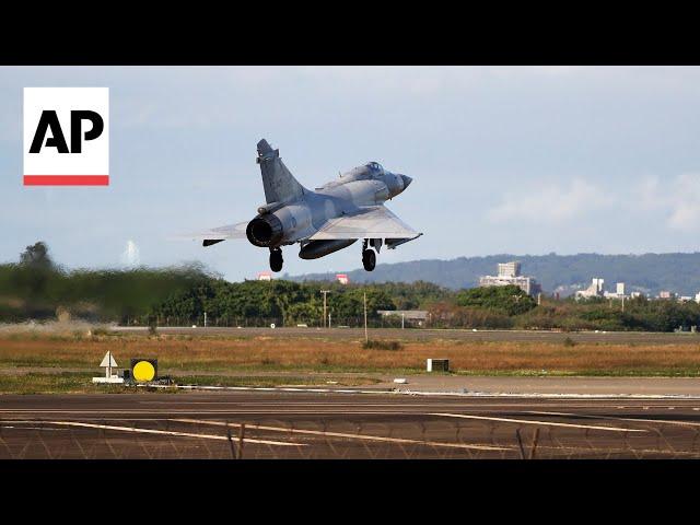 Military jets take off from Taiwan air base after Chinese forces seen near island