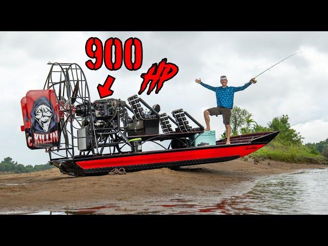 RIver Fishing with 900HP Airboat!