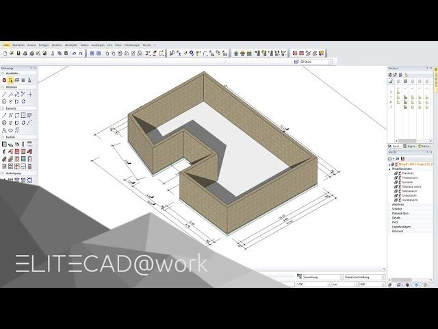 ELITECAD@work - Erstellung bemaßter Baukörper