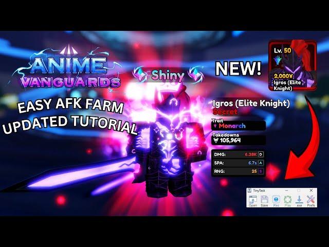 "New" Easy Updated Version To AFK Farm Igris Legend Stage With Macro In Anime Vanguards