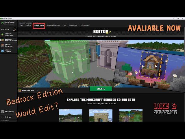 Updated Minecraft Launcher | Bedrock Edition Editor / Creator Tools