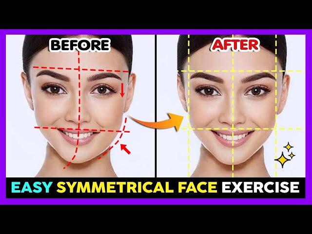 EASY SYMMETRICAL FACE EXERCISE | Fix Asymmetrical Face, Balance & Strength Facial Muscle