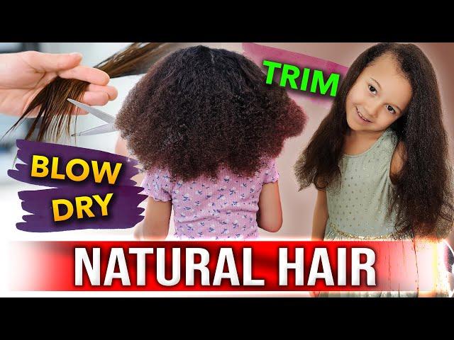 How to Blow Dry & TRIM Fine NATURAL HAIR Safely & Reduce Breakage