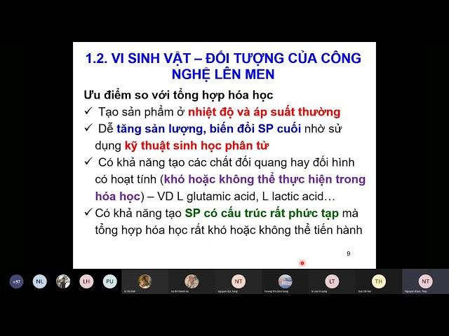 Đại cương công nghệ vi sinh 1 tiết + Công nghệ lên men  2 tiết