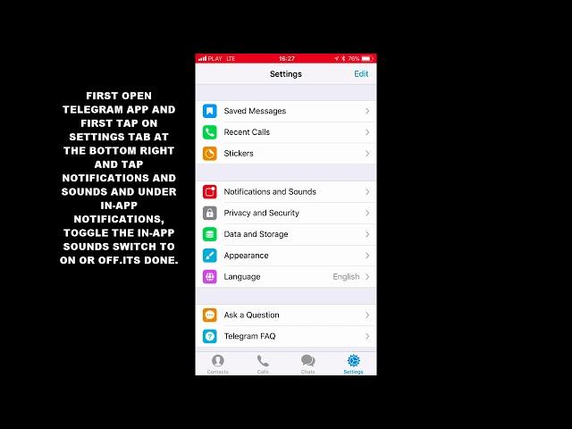 HOW TO DISABLE OR ENABLE IN APP SOUNDS IN TELEGRAM APP (IOS)