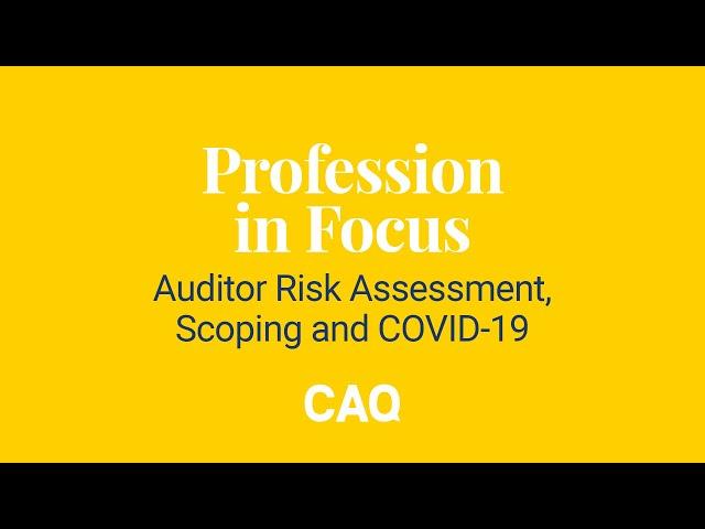 Profession in Focus: Auditor Risk Assessment, Scoping and COVID-19