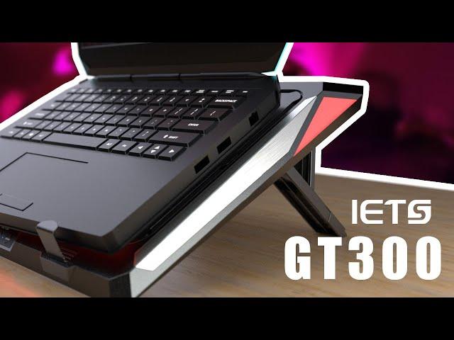 IETS GT300 Laptop Cooling Pad 4500RPM Dual Blowers for 14" to 17" Office & Game Notebooks