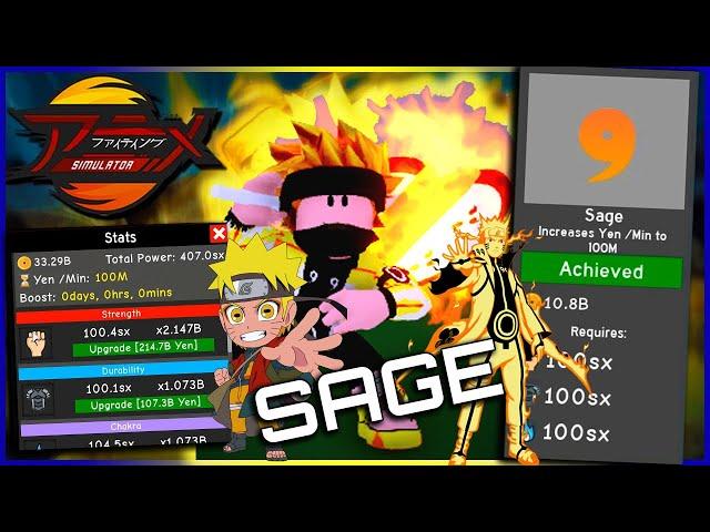 NARUTO UNLOCKS SAGE CLASS | ANIME FIGHTING SIMULATOR | TAGALOG