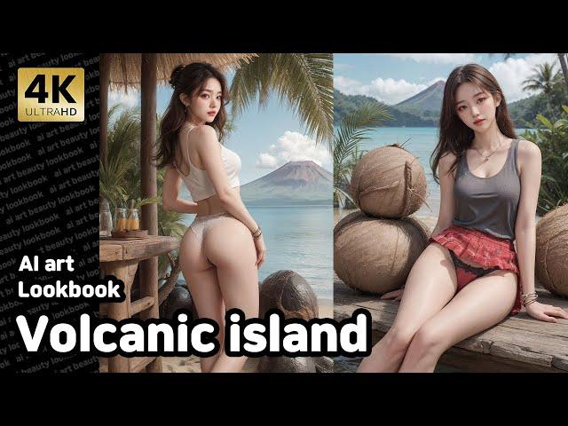 4k Ai art | 화산섬 룩북 | Volcanic island Lookbook