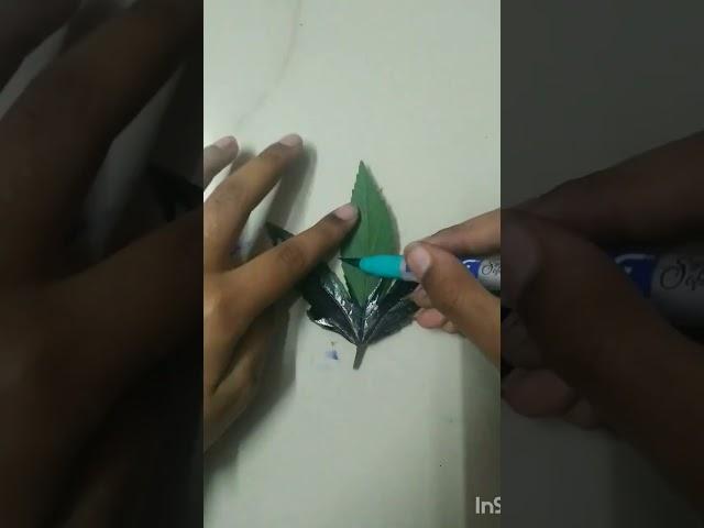 easy colourful leaf  painting #satisfying #painting