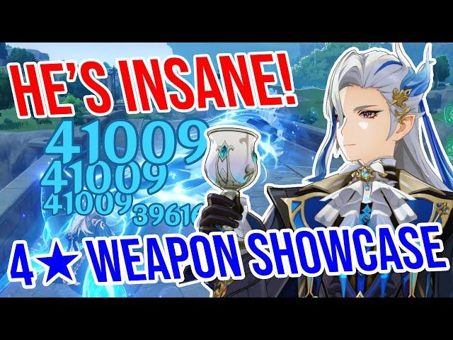 C0 Neuvillette is PURE INSANITY! 4 Weapon Showcase - Genshin Impact