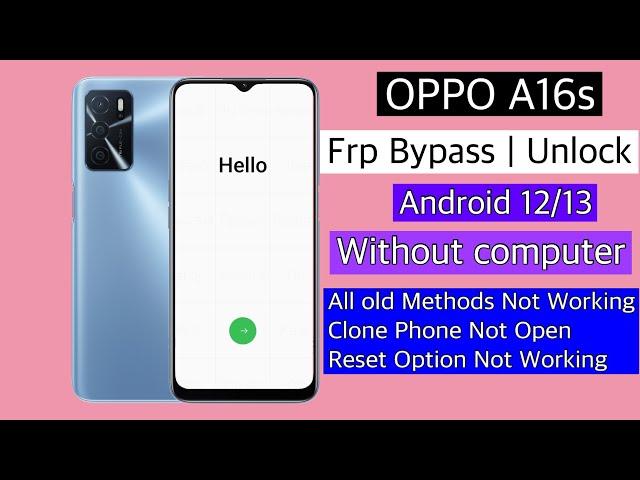 Oppo A16s Frp Bypass without pc || Oppo a16s bypass google account lock || reset not working