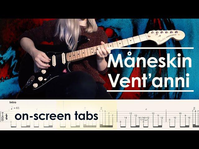 Måneskin - Vent'anni | Guitar cover w/play-along tabs + download