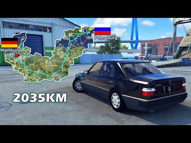 ETS2 Long Trip Travel 2035KM from St Petersburg to Hamburg with Mercedes Benz 250D