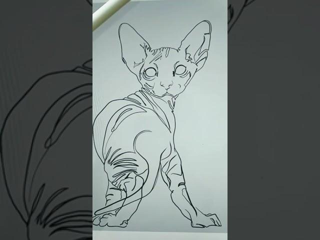 S P H Y N X  Cat Line Art by Valeria Art Boutique