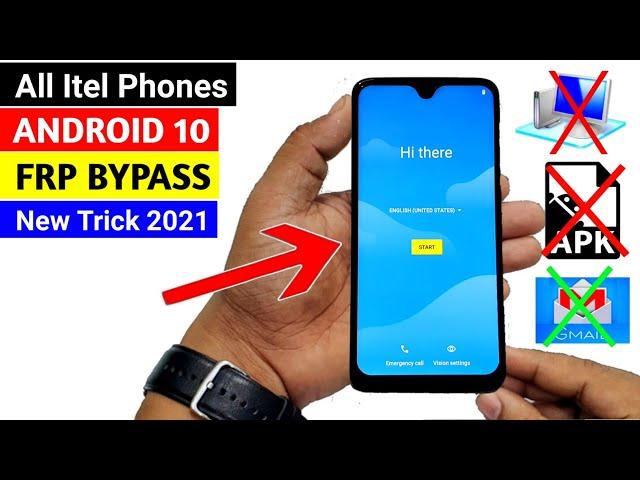 FRP BYPASS/GOOGLE ACCOUNT REMOVE | All Itel Android 10 (Without PC)